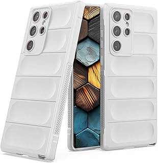 Bump Silicon TPU Shild Case Microfiber Lining with Camera Protection For Samsung Galaxy S23 Ultra 5G (White)