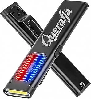 COB Flashlights Bright Rechargeable Mini Flashlight 670 Lumens Pocket Flashlight with Magnetic Base and Clip, Dual Light Source with Red & Blue Strobe, Aluminum Alloy EDC Torch Light IPX4