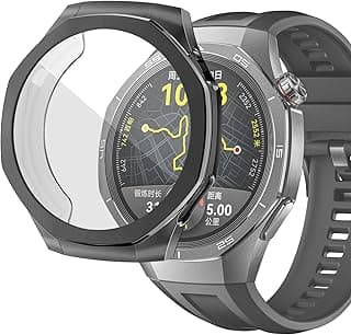 Protective Case compatible with Huawei Watch GT 5 Pro 46mm, All-around Flexible TPU Case with Built-in Screen Protector, Soft Frame & Shockproof Cover fit GT5 Pro Smartwatch - Black