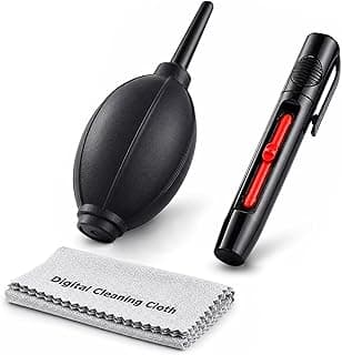 PROfezzion 3-in-1 Cleaning Kit for DSLR & Mirrorless Cameras including 1 x Lens Cleaning Pen with Retractable Soft Brush/ 1 x Silicone Tip Air Blower/ 1 x Microfiber Cleaning Cloth