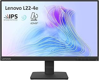 Lenovo L22-4e Monitor | 21.5-inch FHD display with IPS panel, 99% sRGB color space coverage & 1300:1 contrast ratio, Ergonomic tilt stand for adjustability [67D5KAC6AE]
