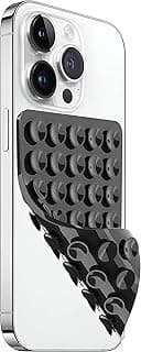 LvShuLiangPin 1 Pack Silicone Suction Cup Phone Case Mount Double Sided, Hands-Free Strong Grip Silicon Phone Holder for Selfies and Videos, Non Slip Phone Accessories (Black)