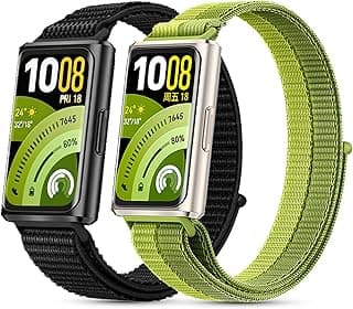عبوة 2 سوار معصم متوافق مع هواوي Band 11/هواوي Band 11 Pro، حزام نايلون رياضي قابل للتعديل للساعة الذكية