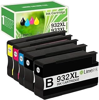 خرطوشة حبر بديلة متوافقة مع اتش بي 932XL و933XL عالية الانتاجية من ليمينك (2 اسود/ 1 ازرق سيان/ 1 اصفر/ 1 ماجنتا، 5 قطع)