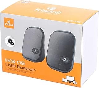 مكبر صوت صغير KS-09 بمنفذ USB 2.0 من كيسونلي، أسود