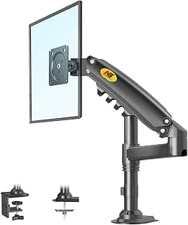 Monitor Arm Monitor Stand Monitor Desk Mount Height Adjustable VESA Bracket for 17 to 27 Inch Computer Screen - Holds up to 19.8lbs with C Clamp Bolt-Through Grommet Base H80-B