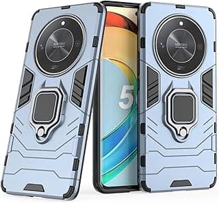 جراب خلفي Akira لهاتف Honor X9B 5G / Honor X50 5G، جراب حماية TPU/PC مع حلقة إصبع دوارة 360 درجة، جراب مدرع مضاد للصدمات (أزرق)