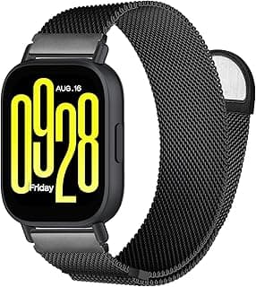 سوار معدني بشفط مغناطيسي مزدوج لـ Redmi Watch 5 Active/Lite، سوار ستانلس ستيل