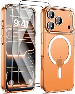 for iPhone 17 Pro case, and 2 screen protector,compatible with MagSafe,Shockproof Drop, Frosted Translucent Slim for iPhone 17 Pro Phone Case,Clear