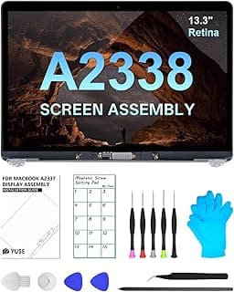شاشة بديلة 13.3 بوصة لجهاز ابل MacBook Pro 13 بوصة A2338 M1 2020، شاشة LCD كاملة (فضي)