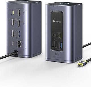 Docking Station Dual Monitor for macOS/Win, Nomos Mac Air(12 in 1) Laptop Docking Station with 4K HDMI, 10Gbps USB Ports, 1Gbps Ethernet, PD 100W(No Power Adapter)