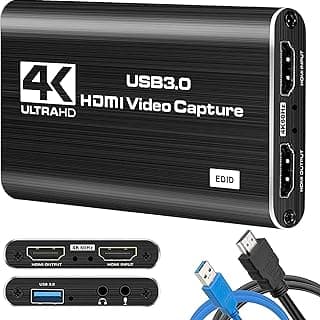 كرت شاشة كابتشر من بوردين، 4K، USB 3.0 بدقة 1080P 60fps، جهاز تسجيل صوت وفيديو HDMI، محول محمول للجيمنج والبث