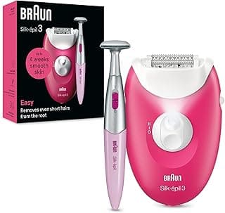 Silk-Épil 3 Se 3-202 Epilator, Removes Even Short Hair At The Root, 20 Microgrip Tweezers, Epilator With Cable, Nonstop, Intelligent Light, Hair Removal Device