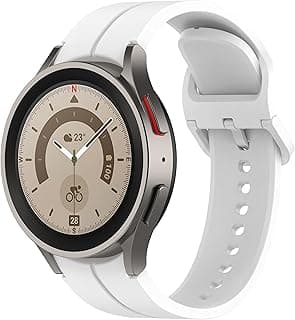 Sport Watch Band Compatible with Samsung Galaxy Watch 7 FE 6 5 4 Band 40mm 44mm/ Galaxy Watch 6 Classic Bands 43mm 47mm/Watch 5 Pro Band 45mm/ Galaxy Watch4 Classic Band 42mm 46mm, No Gap (White)