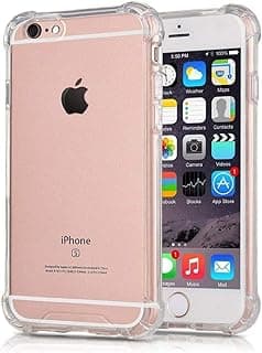 جراب شفاف متوافق مع iPhone 6 و 6S، حماية كاملة للجسم بأربع زوايا مدعمة TPU مضاد للاصفرار - شفاف