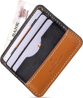 Genuine Leather Card Holder for Men and Women | Premium Slim Card Holder | 7 Pockets | Slim Card Holder (Black-Havan)