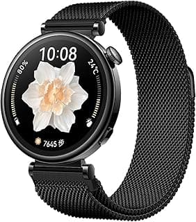 استراب لهواوي Watch GT 6 41mm/Watch5 42mm/GT 5 Pro 42mm/GT 5 41mm/GT4 41 mm/Garmin Venu 3S/Fossil Women's Gen 6، أحزمة ميلانيزي مغناطيسية من الستانلس ستيل 18mm