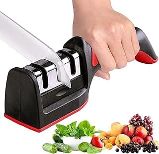 Necomi Knife Sharpener, Necomi® مبراة سكين, Kitchen Knife Sharpener for Sharpening and Polishing Kitchen Knives with Easy Manual Sharpening for Straight Knives Perfect for Household and Chef’s Choice