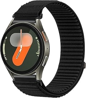 Nylon Loop Sport Band For 20mm For Samsung Galaxy Watch 7/6/5/4 40mm 44mm/5 Pro 45mm/S2 classic/active 2 40mm 44mm/Amazfi GTS 2/2e/3/3 Pro/GTS4/GTS 2 Mini/4 Mini/Bip 3, Stretchy Strap Elastic Fabric