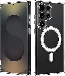 Case for Samsung Galaxy S25 Ultra Transparent Silicone Case with Wireless Charging Capability Compatible with Magsafe Camera Protection (Transparent, Samsung Galaxy S25 Ultra)