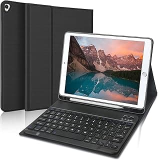 FARYODI iPad Case Keyboard for 10.2" 8th/7th Generation-Detachable Bluetooth Wireless Keyboard,Thin Slim Smart Folio Case for Pro 10.5" 2019/2017 Air 3rd Generation with Built-in Pencil Holder-Black