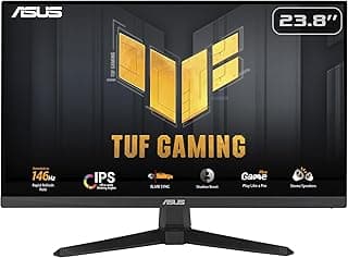 شاشة ألعاب تي يو اف من اسوس- VG249QE5A 23.8 بوصة، FHD (1920×1080)، تجاوز سرعة المعالج حتى 146 هرتز (فوق 144 هرتز)، IPS، مزامنة ELMB، 1 مللي ثانية MPRT، مكبر صوت ستيريو، محرك متغير - لون أسود