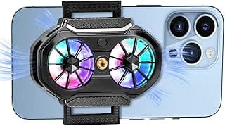 Phone Cooler, Rgb Phone Dual Cooling Fan，Portable Lightweight Mobile Cellphone Radiator with Semiconductor Cooling Chip,Magnetic Enfriador Para Celular,for Iphone/Android for OutdoorVlog Mobile Gaming