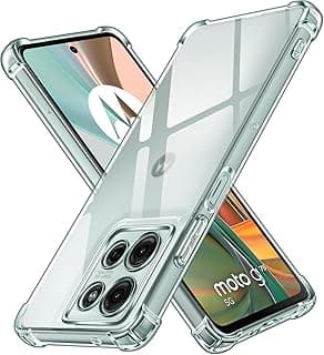 Case Compatible with Motorola Moto G75 5G Silicone Transparent TPU Four Corner Shockproof Drop Protection Cover with Strong Protection Against Scratches and Dust