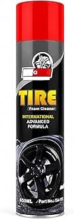 Tire Foam Cleaner Spray 650ML for Tires & Alloy Wheels – Deep Cleaning Foam, High Gloss Tire Shine, Removes Dirt, Mud & Brake Dust, Helps Protect Rubber Surfaces (فوم عجل)
