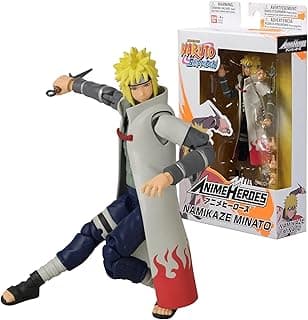 Anime Heroes Official Naruto Shippuden Action Figure - Namikaze Minato - Poseable Action Figure With Swappable Hands and Accessories 36905