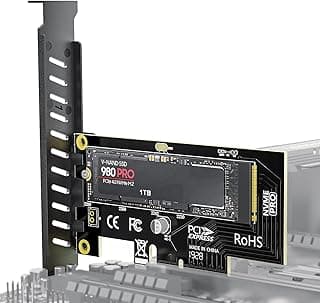 بطاقة محول SSD M.2 NVME من امبكوم الى منفذ الملحقات الاضافية السريع 4.0، 64Gbps SSD محول PCIe4.0 X4 للكمبيوتر المكتبي، منفذ PCI-E الجيل 4 سرعة كاملة
