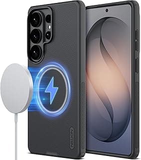 جراب مغناطيسي Nillkin لهاتف سامسونج Galaxy S26 Ultra، [متوافق مع MagSafe] ممتص صدمات قوي بمعايير عسكرية، جراب نحيف، أسود