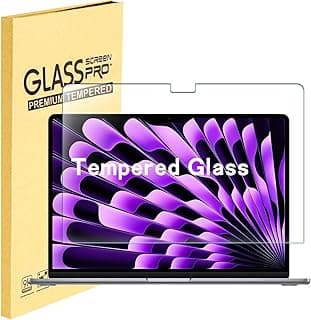 ECO Compatible with MacBook Air 15 inch 2025-2023 Release M4 A3241 M3 A3114 M2 A2941 With Touch ID, MacBook Air 15.3 Tempered Glass Screen Protector [9H Hardness] [Bubble Free]