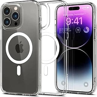 Zubitech iPhone 14 Pro Max Clear Magnetic Cover | Mag Safe Compatible | Hybrid Protective Crystal Clear Hard Back Case | Shockproof Silicone Frame | Slim Transparent Case for Apple iPhone 14 Pro Max