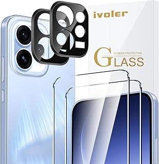 (2 قطعة) شاشة حماية زجاج مقوى لهاتف Oppo Reno15 Pro 5G، مع 2 حماية لعدسة الكاميرا، صلابة 9H، مقاومة للخدش