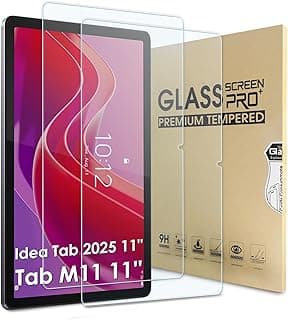 2 Pack Screen Protector Compatible with Lenovo Tab M11 11"/Lenovo Idea Tab 2025, 9H Hardness Tempered Glass Film Clear Anti-Bubble Full Coverage foil