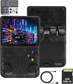 R36S Portable Game Console, Portable Retro Game Consoles with 3.5 Inch IPS Screen, 3000mAh Battery, 64GB/128GB Memory, No TF Card Included,