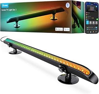 شريط إضاءة تلفزيون ذكي، شريط إضاءة ليد مطور 31 انش بأوضاع للمشاهد والموسيقى، شريط إضاءة ار جي بي واي فاي مع خيارات وضع متعددة مناسب للتلفزيونات مقاس 55-70 بوصة والصوت وتطبيق سي من جوفي