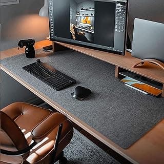 مفرش مكتب من اللباد مقاس 90X40CM، مانع للانزلاق، واقي مكتب، مفرش كيبورد وماوس كبير جداً