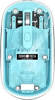 Zero Tech ZPCM-WLW Wireless Mouse, Tri-Mode 2.4G & Bluetooth, Rechargeable 300mAh, 3 DPI Levels, 10m Range, with LED Logo Light, Compatible with Windows XP/7/8/8.1/10 (Blue)