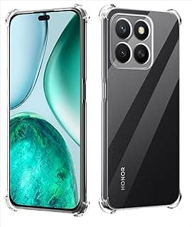 جراب Honor X8c، جراب سيليكون شفاف مقاوم للصدمات مع حماية للكاميرا، غطاء حماية مدرع [نحيف] جراب موبايل ناعم بتغطية كاملة لهاتف Honor X8C 2025 شفاف