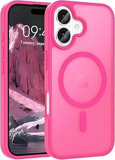 Magnetic for iPhone 16 Plus Case, [Compatible with Magsafe] [Translucent Matte] Slim Shockproof Women Men Girls Protective Phone Case for iPhone 16 Plus 6.7 inch, Hot Pink