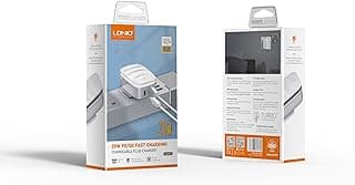 A2425C Fast Wall Charger With Cable From Type C To Lightning And PD Plus QC LED Lamp 20W - White