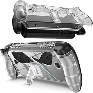 جراب شفاف لجهاز اسوس ROG Xbox Ally X مع ستاند، غطاء حماية سيليكون ناعم TPU مقاوم للصدمات والخدش وغير قابل للانزلاق لجهاز الألعاب المحمول ROG Xbox Ally X 2025 مع مسند