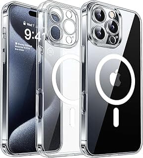 جراب مغناطيسي شفاف لهاتف iPhone 16 Pro Max، حماية للكاميرا، متوافق مع الشحن اللاسلكي، ظهر أكريليك صلب