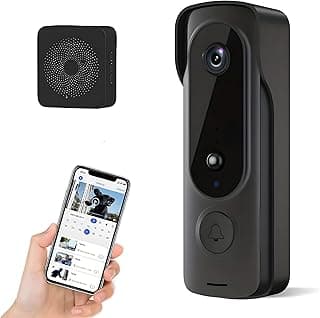 Smart Wireless Doorbell Camera, 1080P HD WiFi Video Doorbell with Wide-Angle Lens, Night Vision, 2-Way Audio, Cloud Storage, Supports 8 Users, Real-Time View via “Weihome” App,Easy to Install
