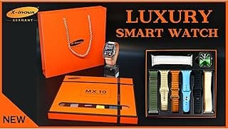 ساعة ذكية MX 10 مع 7 أحزمة عصرية وخاصية Always on Clock - ذهبي