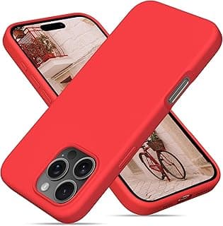 Case Compatible with iPhone 16 Pro, Liquid Soft Silicone iPhone 16 Pro Cover with Inside Microfiber Lining Shockproof Gel Rubber Phone Case (Red, iPhone 16 Pro 6.3 inch)