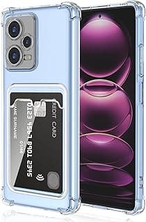 Xiaomi Redmi Note 12 Pro 5G (Not 4G) Case Clear Card Holder Back Wallet Crystal Transparent Soft TPU Shockproof Bumper Corner Drop Protection Phone Case Cover With Camera Lens Protection