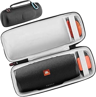 جراب مقاوم للماء لسماعات JBL Charge 4/ Charge 5، يناسب العديد من سماعات بلوتوث JBL، أسود (الجراب فقط)